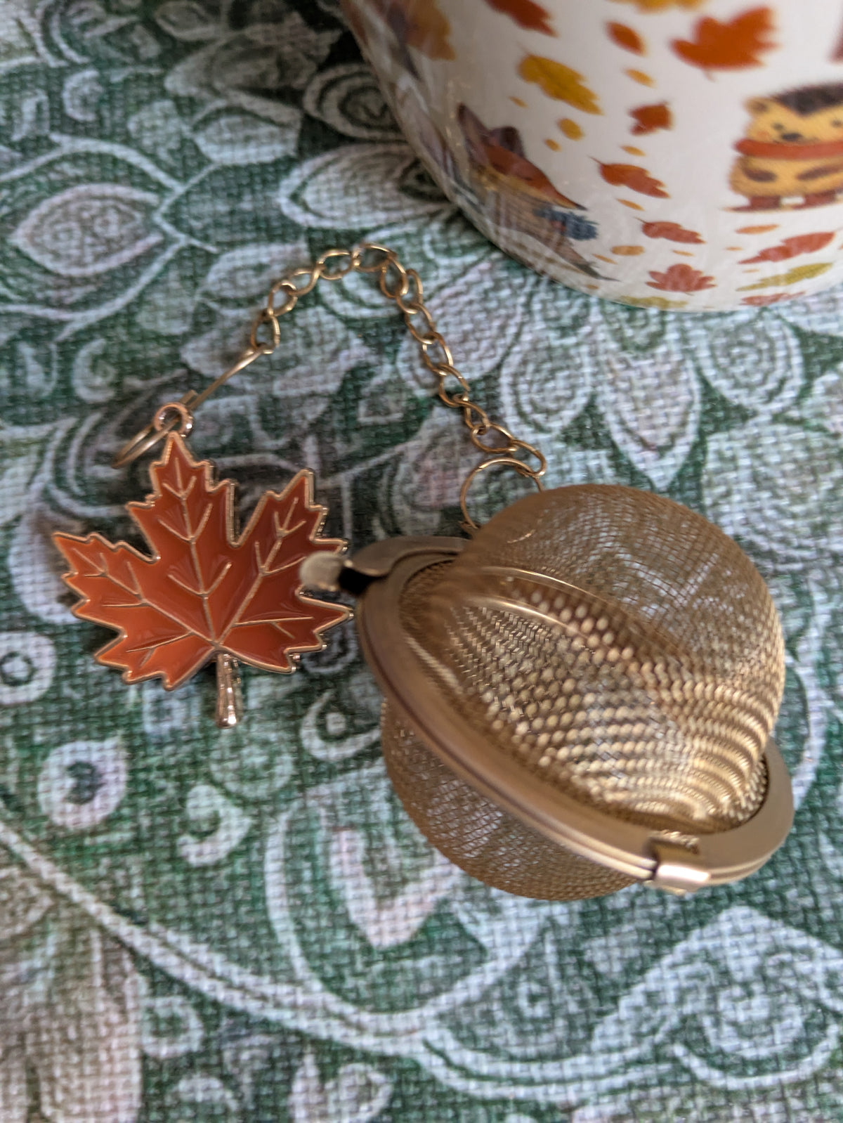 Ensemble Tasse et Infuseur "Petits Habitants d'Automne"