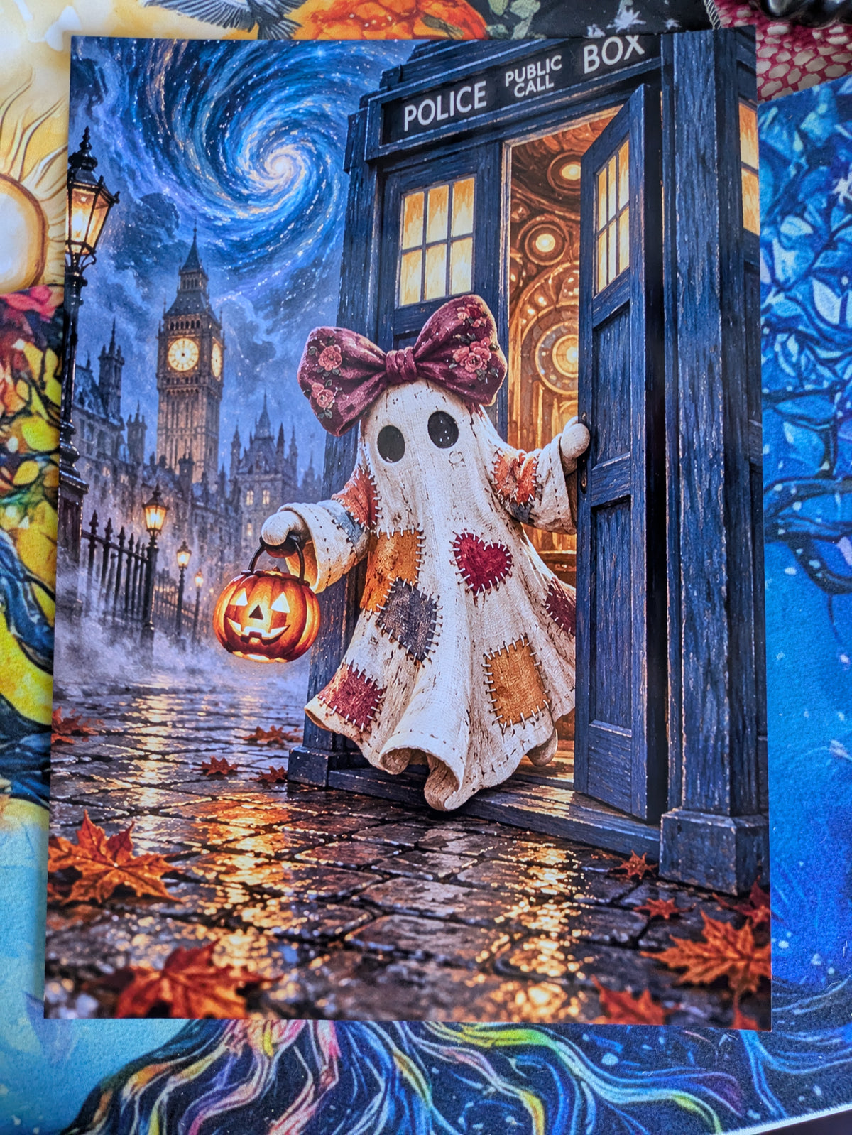 Affiche A4 – Une porte dans le temps, fantôme halloween