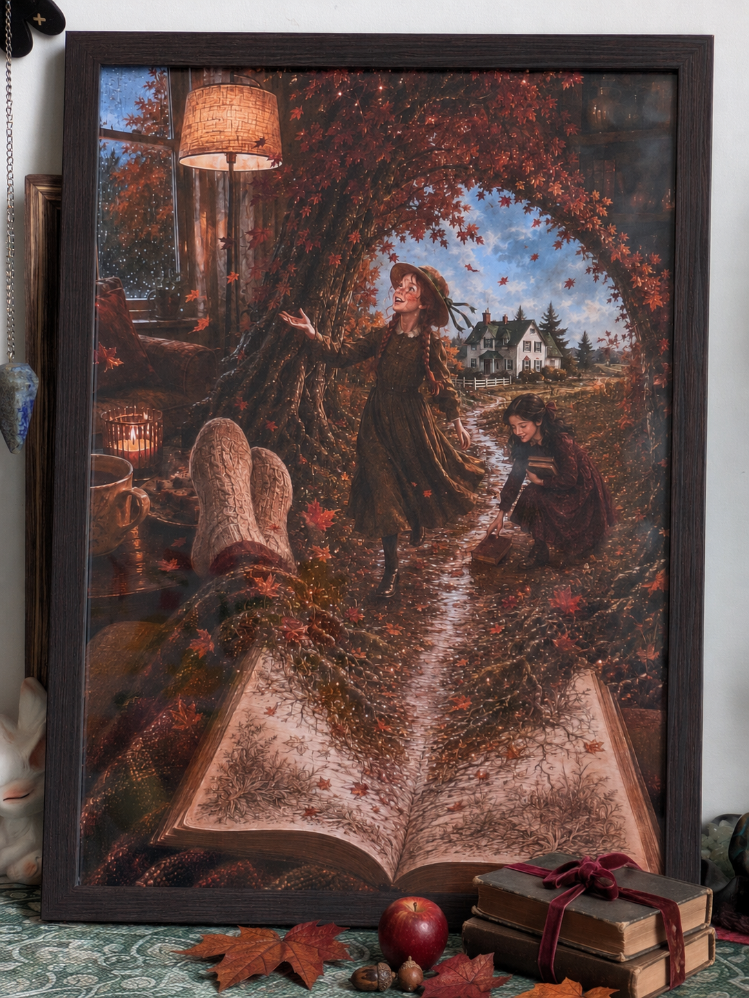 Le Chemin des Feuilles Rousses - Affiche A4