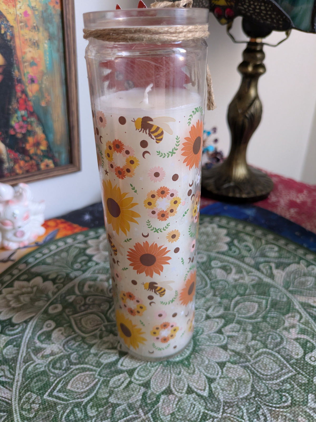 Bougie en Tube de Verre - Rose de Jardin / Fleurs Sauvages du Solstice d'Été