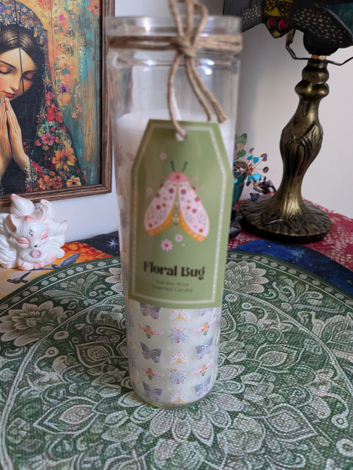 Bougie en Tube de Verre - Rose de Jardin / Fleurs Sauvages du Solstice d'Été