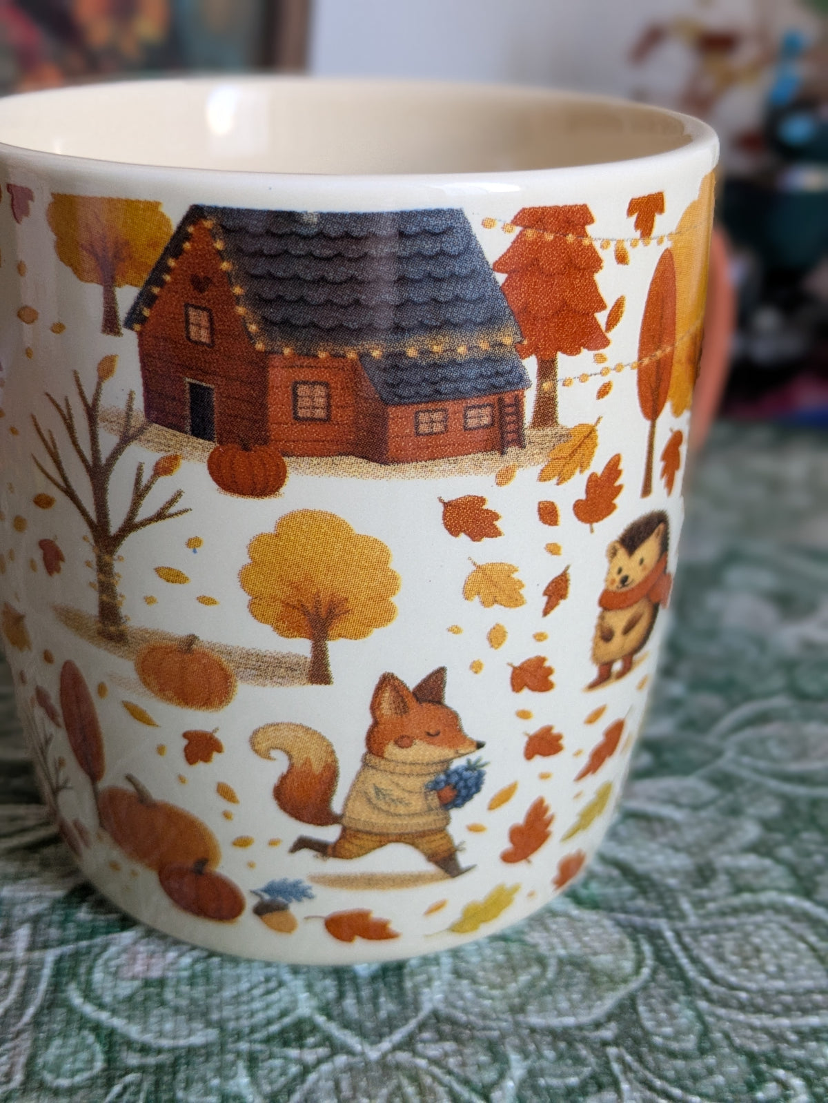 Ensemble Tasse et Infuseur "Petits Habitants d'Automne"