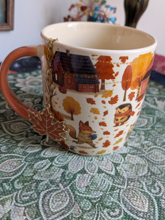 Ensemble Tasse et Infuseur "Petits Habitants d'Automne"