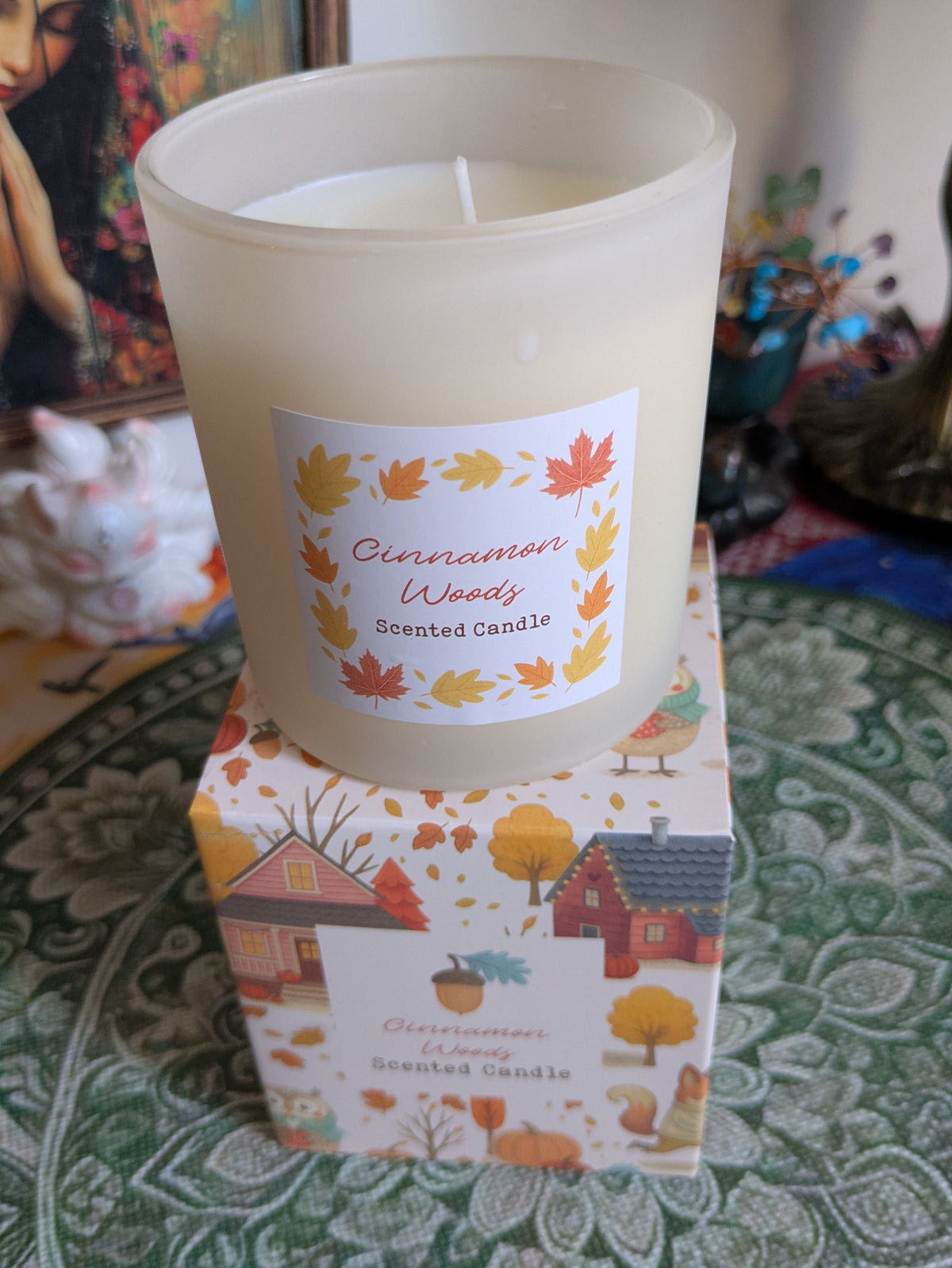 Bougie en Verre "Petits Habitants d'Automne" - Édition Coffret