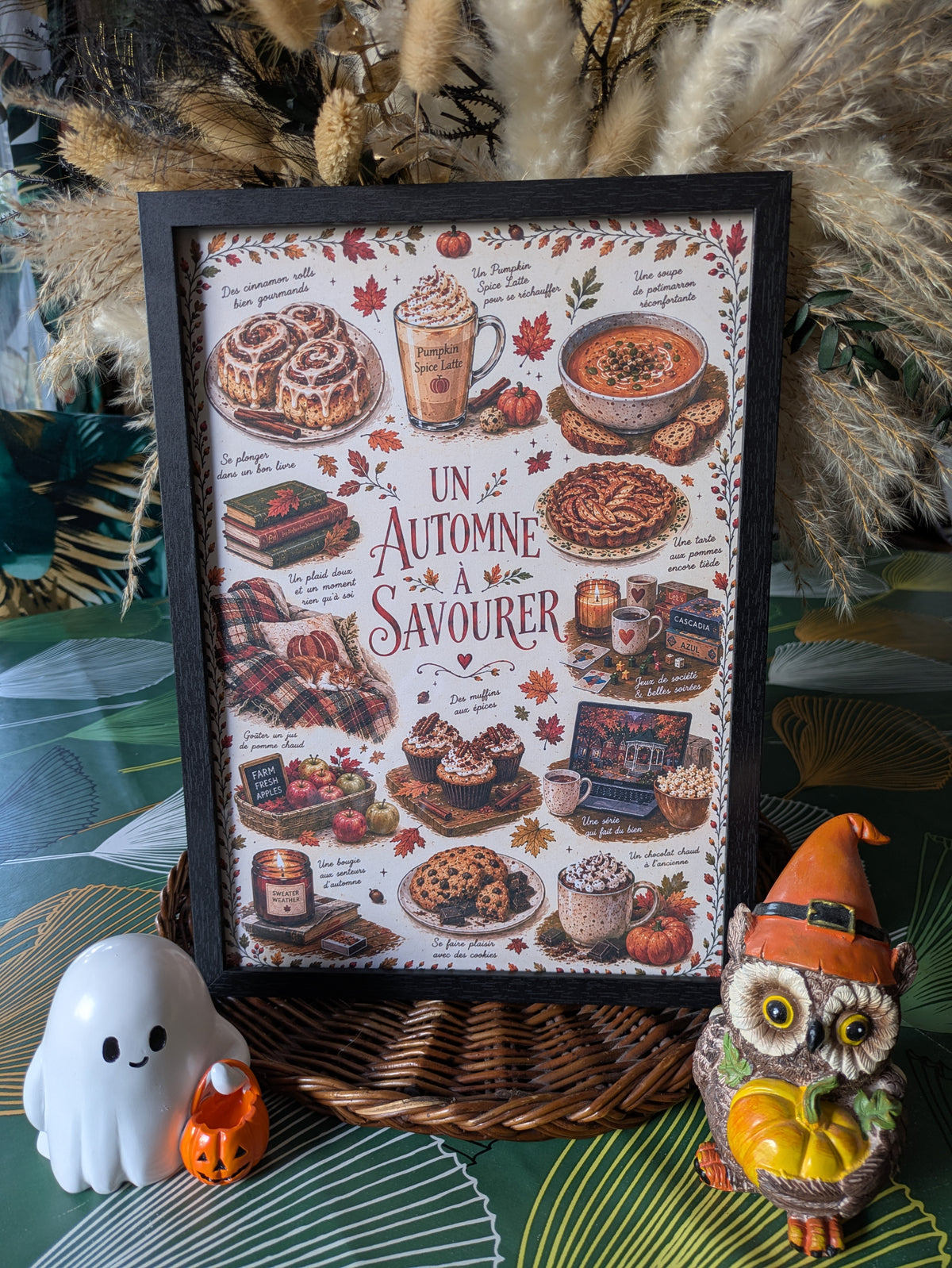 🍂 Affiche "Un Automne à Savourer" - illustration cosy A4 - tirage limité