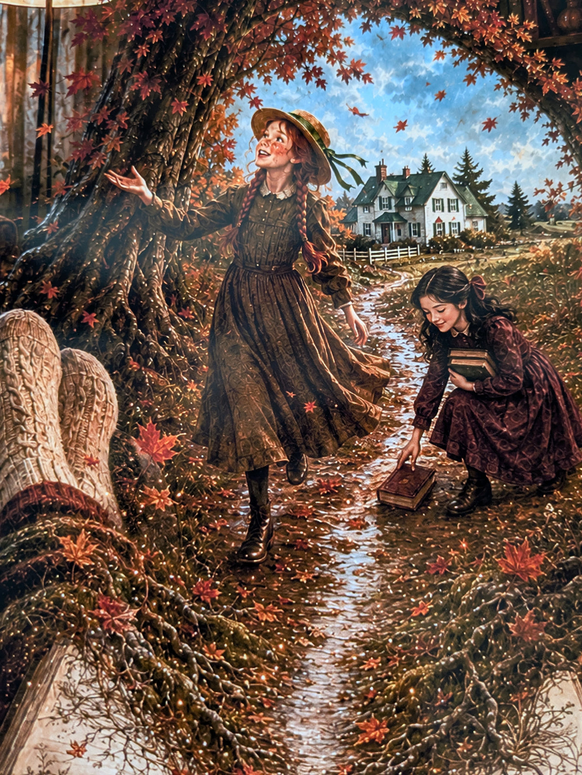 Le Chemin des Feuilles Rousses - Affiche A4