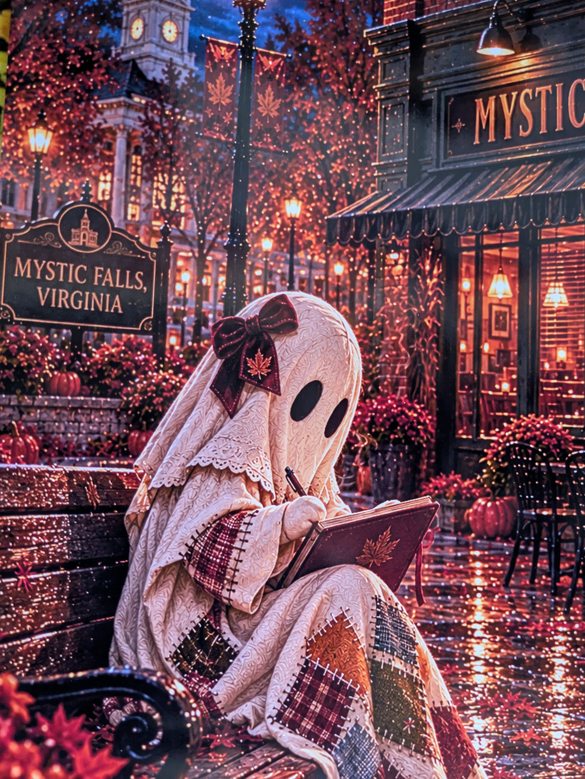 Affiche A4 – Sous les lumières de Mystic Falls, fantôme